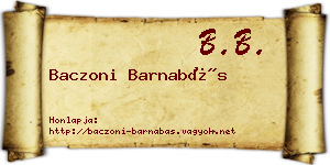 Baczoni Barnabás névjegykártya