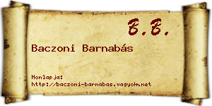 Baczoni Barnabás névjegykártya