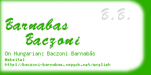 barnabas baczoni business card