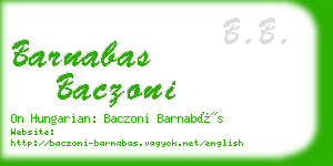 barnabas baczoni business card